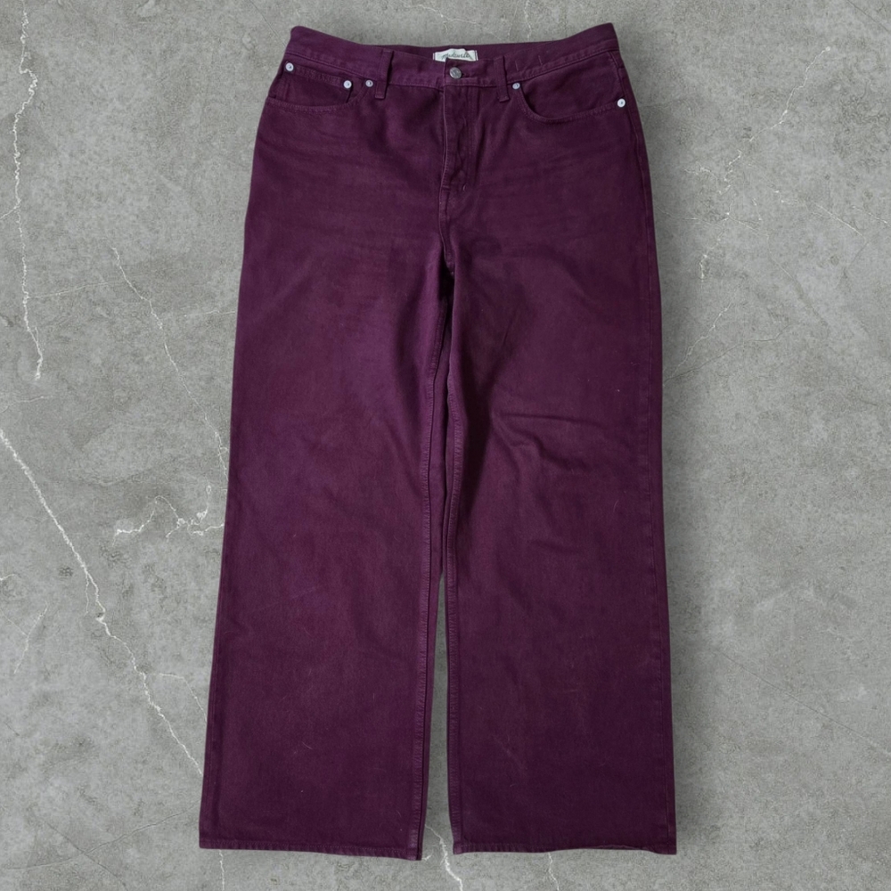 Madewell Low-Slung Baggy Burgundy Denim Pants Jeans